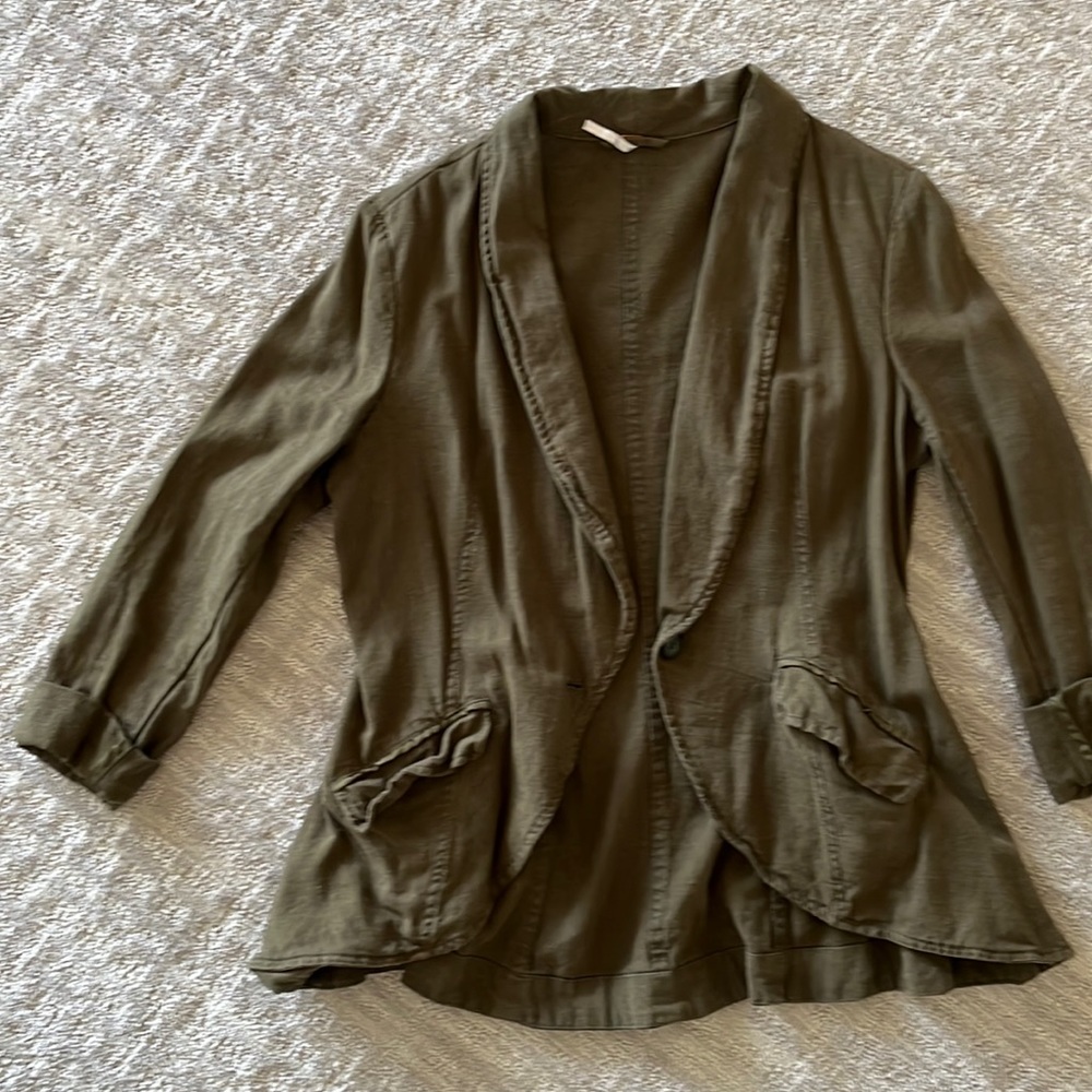 Free People khaki linen jacket